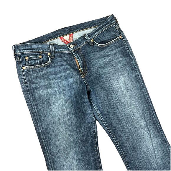 Lucky Brand Dungarees Jeans Bootcut Embroidered Denim Women's Size 14/32 - Picture 1 of 11